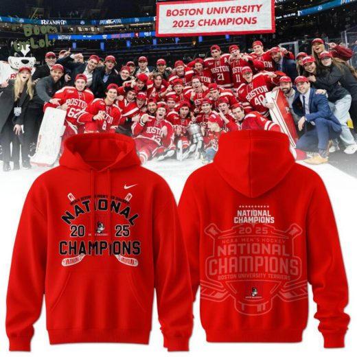 Boston University Terriers men’s ice hockey National Champions 2025 Hoodie