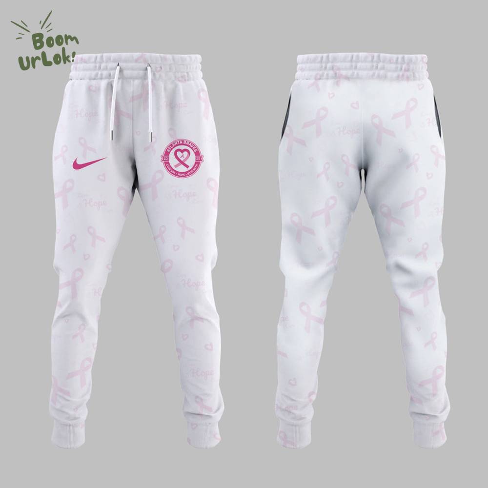 Braves x Cancer Awareness Night 2025 White Hoodie Braves x Cancer Awareness Night 2025 White Hoodie