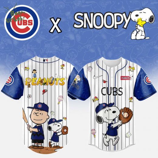 Chicago Cubs MLB “75th Anniversary of Peanuts” Snoopy Special Edition Baseball Jersey