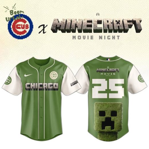 Chicago Cubs MLB x A MINECRAFT MOVIE Night Baseball Jersey Editions Limited