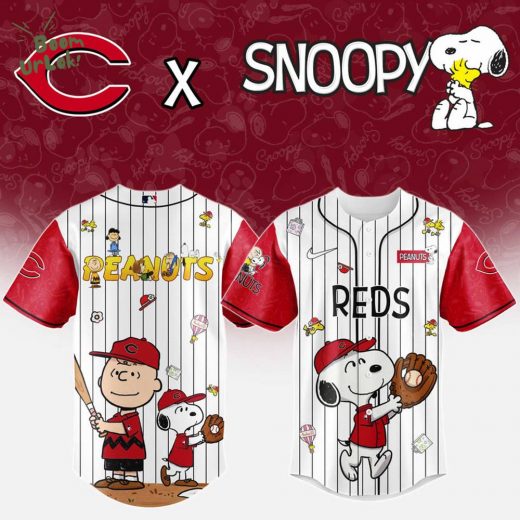Cincinnati Reds MLB “75th Anniversary of Peanuts” Snoopy Special Edition Jersey 2025