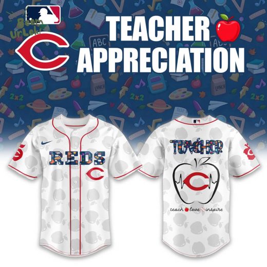 Cincinnati Reds TEACHER White Baseball Jersey Combo