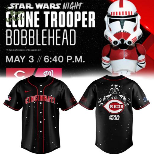 Cincinnati Reds x Star Wars Clone Trooper Bobblehead Baseball Jersey 2025