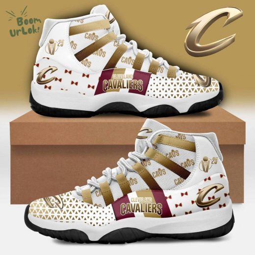 Cleveland Cavaliers Basketball Retro 11 White Shoes