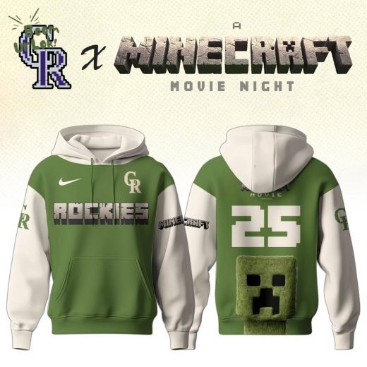 Colorado Rockies MLB x A MINECRAFT MOVIE Night Hoodie Editions Limited