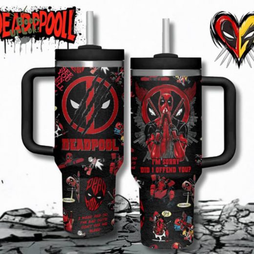 Deadpool Custom Stanley Quencher 40oz Stainless Steel Tumbler With Handle