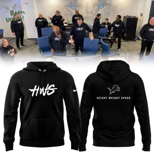 Detroit Lions Height Weight Speed 2025 Limited Hoodie – Black