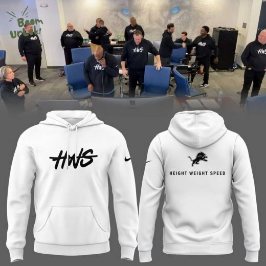 Detroit Lions Height Weight Speed 2025 Limited Hoodie – White