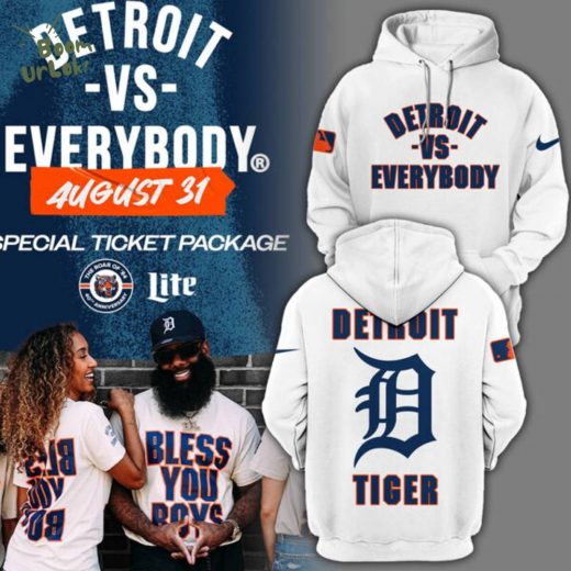 Detroit Tigers MLB 2024 “Detroit vs Everybody” White Limited Hoodie