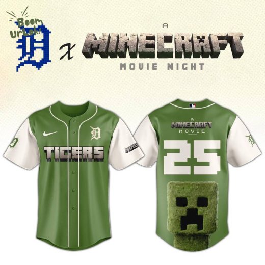 Detroit Tigers MLB x A MINECRAFT MOVIE Night Baseball Jersey Editions Limited