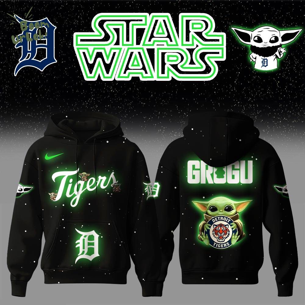 Detroit Tigers x Stars Wars Baby Yoda Game Night Hoodie Editions Limited Detroit Tigers x Stars Wars Baby Yoda Game Night Hoodie Editions Limited