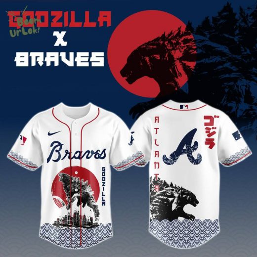 Godzilla x Atlanta Braves Japan Edition baseball Jersey 2025