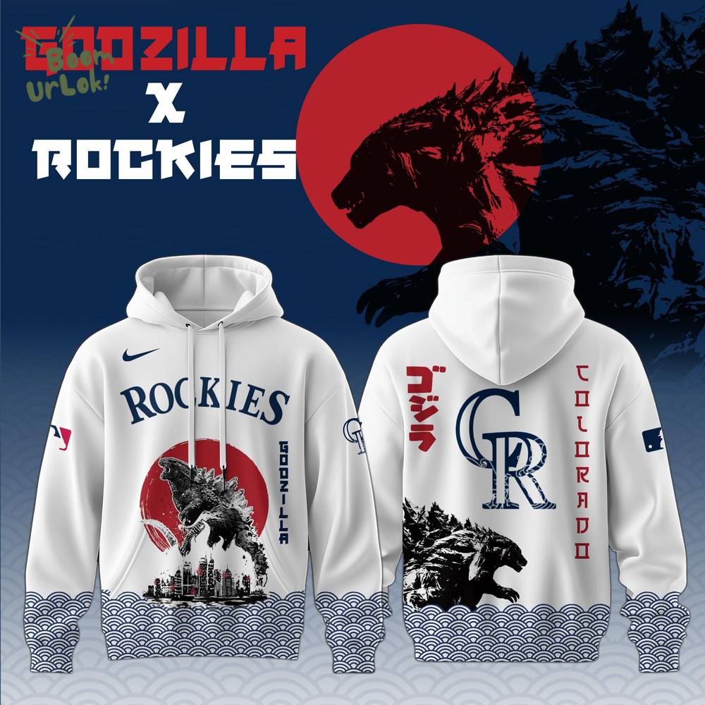 Godzilla x Colorado Rockies 2025 Japan Edition Unisex Hoodie Godzilla x Colorado Rockies 2025 Japan Edition Unisex Hoodie