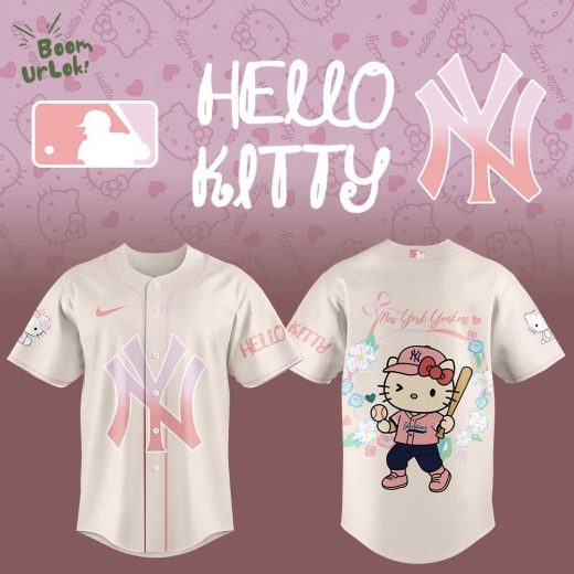 Hello Kitty x New York Yankees Baseball Jersey – Cute Pink MLB Shirt for Fans