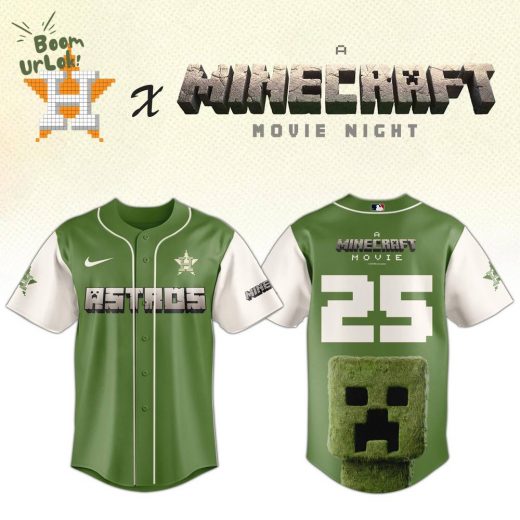 Houston Astros MLB x A MINECRAFT MOVIE Night Baseball Jersey Editions Limited