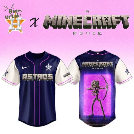 Houston Astros MLB x SKELETON A MINECRAFT MOVIE Night Jersey Editions Limited
