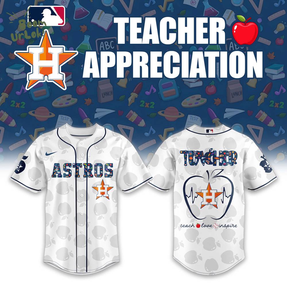 Houston Astros TEACHER White Baseball Jersey Houston Astros TEACHER White Baseball Jersey