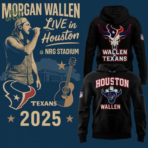 Houston Texans x Morgan Wallen Hoodie Black 2025