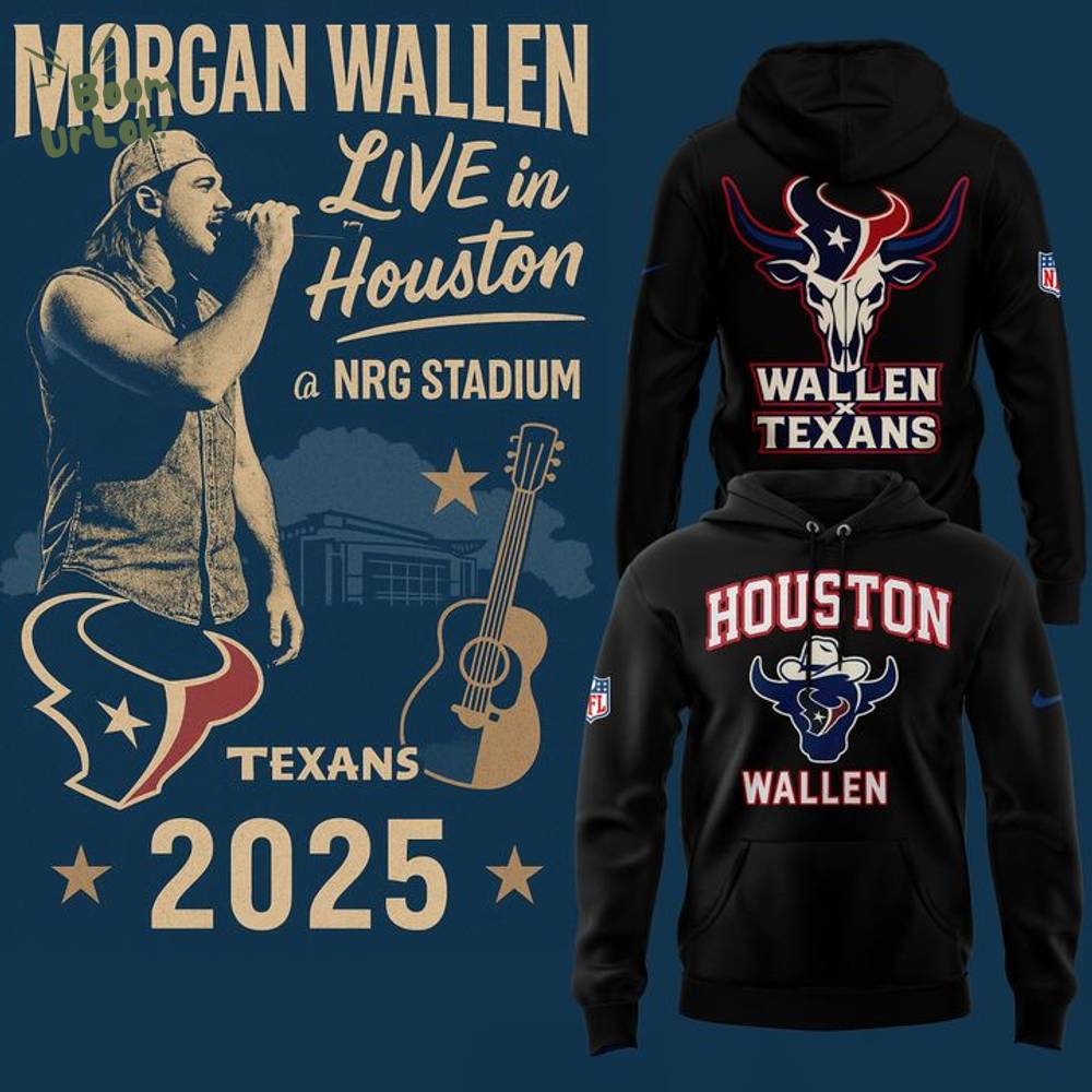 Houston Texans x Morgan Wallen Hoodie Black 2025 Houston Texans x Morgan Wallen Hoodie Black 2025