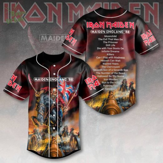 Iron Maiden England 88 Baseball Jersey