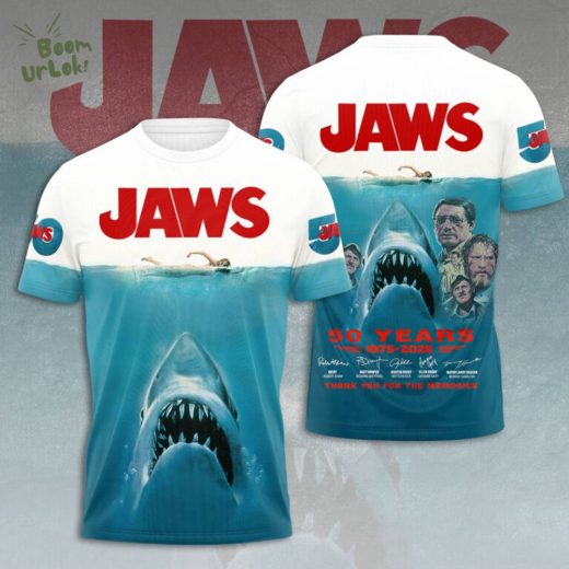 Jaws 50 Years 1975 2025 3D Tshirt