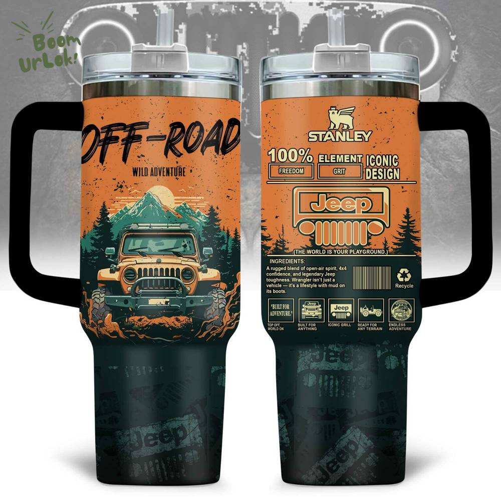 Jeep Off-Road Adventure Stanley Tumbler – 4x4 Freedom Rugged Mountain Design Cup Jeep Off-Road Adventure Stanley Tumbler – 4x4 Freedom Rugged Mountain Design Cup