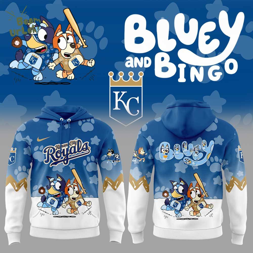 Kansas City Royals Bluey and Bingo Hoodie Kansas City Royals Bluey and Bingo Hoodie