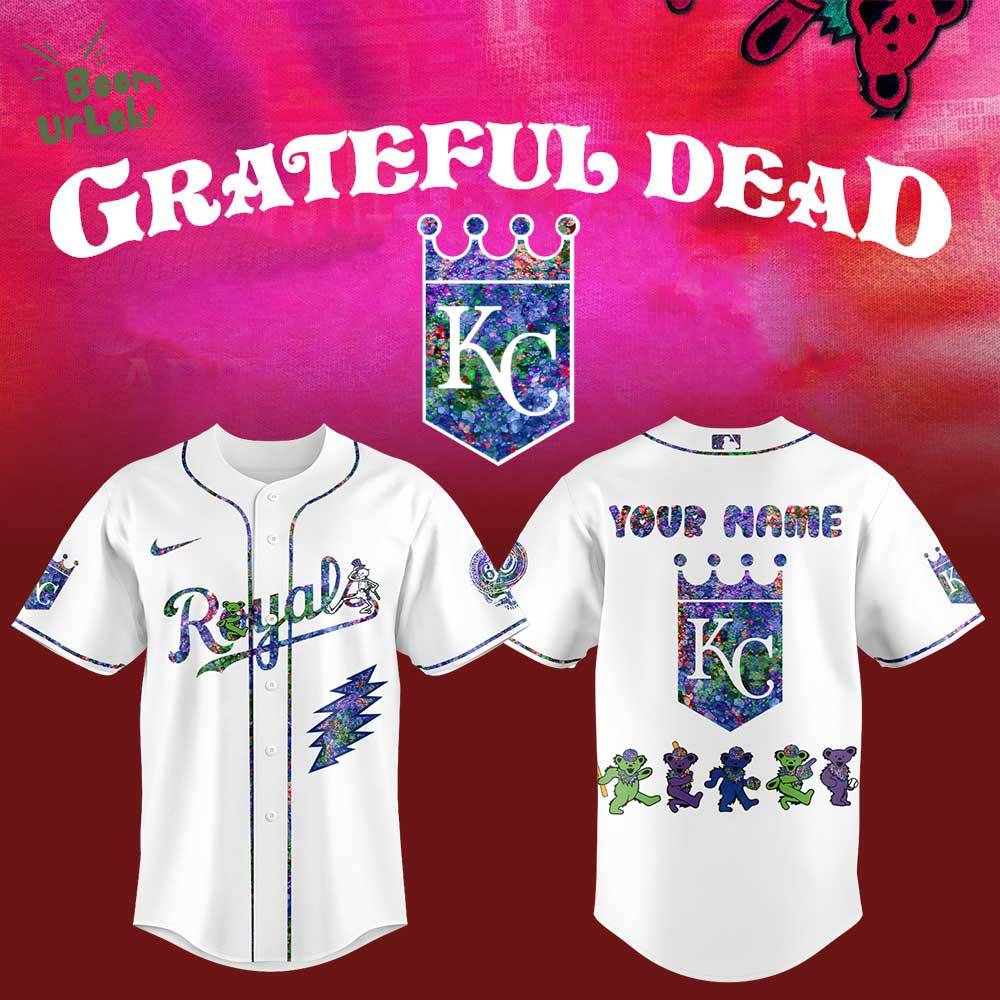 Kansas City Royals Grateful Dead Night Jersey Custom Name For Fans Kansas City Royals Grateful Dead Night Jersey Custom Name For Fans