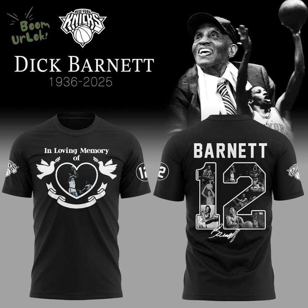 Knicks In Loving Memory of Dick Barnett 2025 Black Tshirt Knicks In Loving Memory of Dick Barnett 2025 Black Tshirt