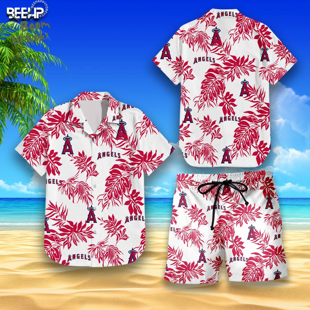 Los Angeles Angels Hawaiian Shirt & Shorts Set Los Angeles Angels Hawaiian Shirt & Shorts Set