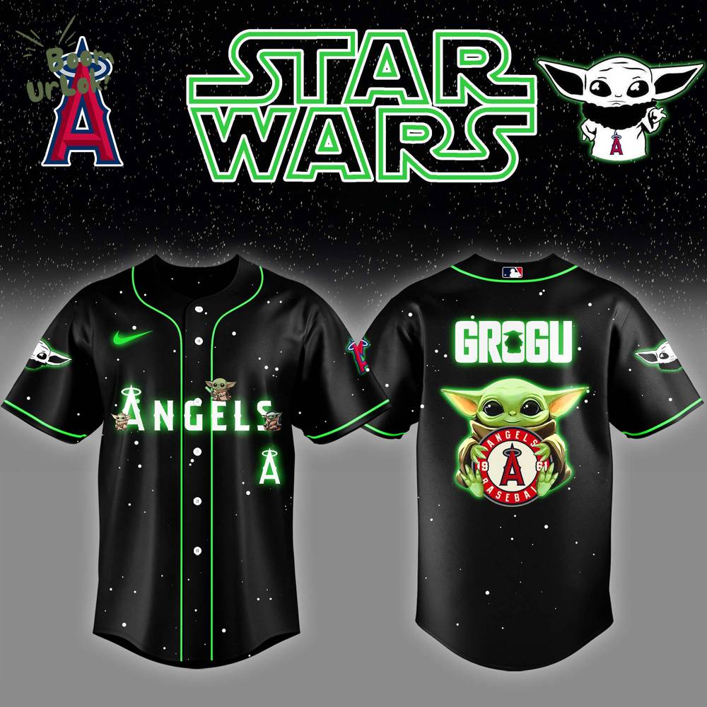 Los Angeles Angels x Stars Grogu Vader Night Baseball Jersey Editions Limited Los Angeles Angels x Stars Grogu Vader Night Baseball Jersey Editions Limited