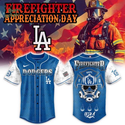 Los Angeles Dodgers Firefighter Appreciation Day Baseball Jersey Combo