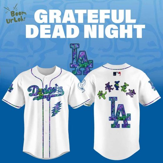 Los Angeles Dodgers Grateful Dead Night Baseball Jersey New Design