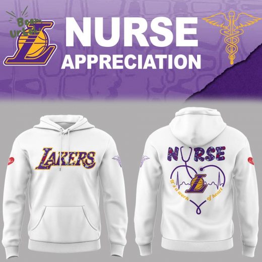 Los Angeles Lakers Nurse Night Appreciation White Hoodie