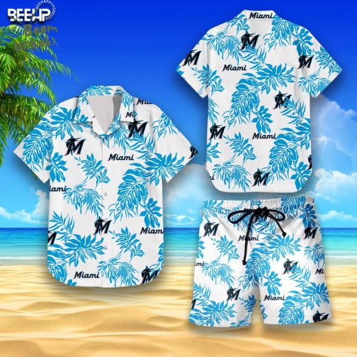Miami Marlins Hawaiian Shirt & Shorts Set