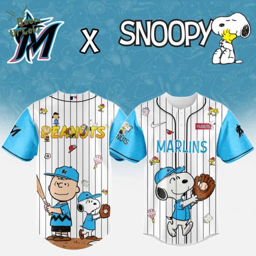 Miami Marlins MLB “75th Anniversary of Peanuts” Snoopy Special Edition Jersey 2025