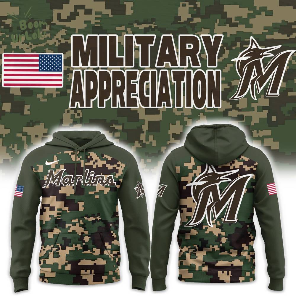 Miami Marlins Military Appreciation Hoodie Miami Marlins Military Appreciation Hoodie