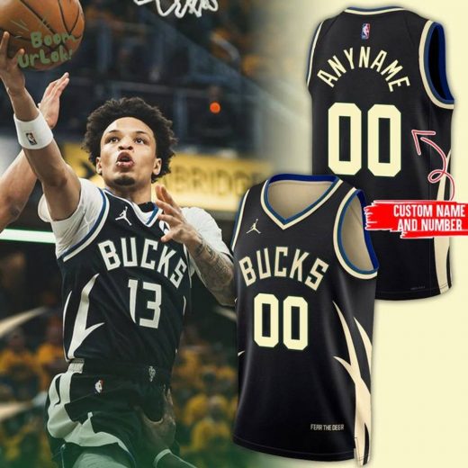 Milwaukee Bucks Official Black Jersey