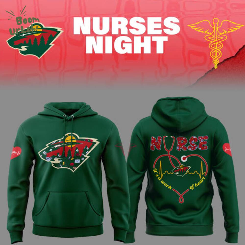 Minnesota Wild Nurses Night 2025 Green Hoodie Minnesota Wild Nurses Night 2025 Green Hoodie