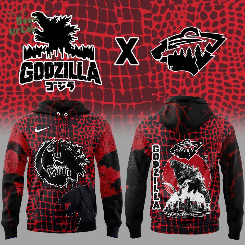 Minnesota Wild x Godzilla Trending Hoodie 2025 Minnesota Wild x Godzilla Trending Hoodie 2025