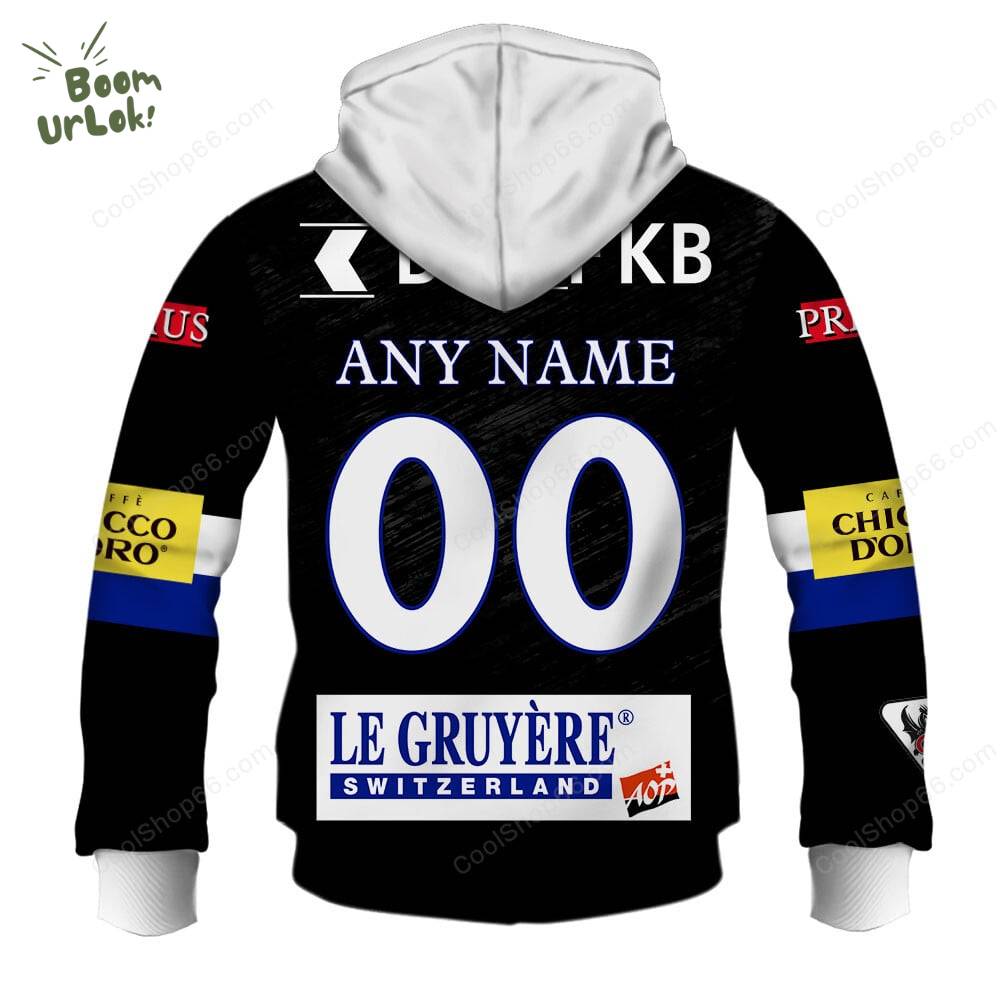 NL Hockey Fribourg Gotteron Home Jersey Style Hoodie NL Hockey Fribourg Gotteron Home Jersey Style Hoodie