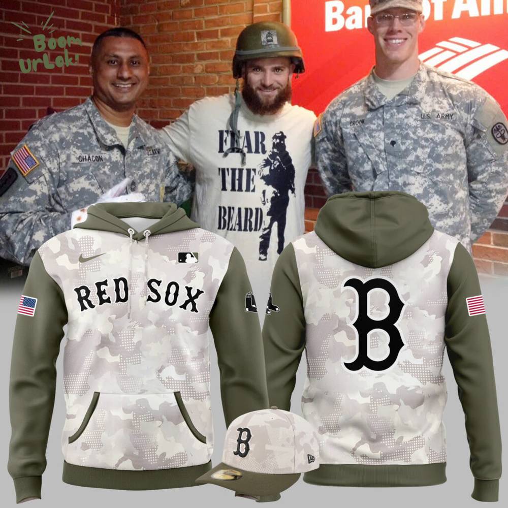 New Beige/Olive 2025 Armed Forces Day Red Sox Hoodie New Beige/Olive 2025 Armed Forces Day Red Sox Hoodie