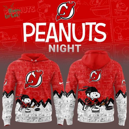 New Jersey Devils Anniversary of Peanuts 2025 Hoodie