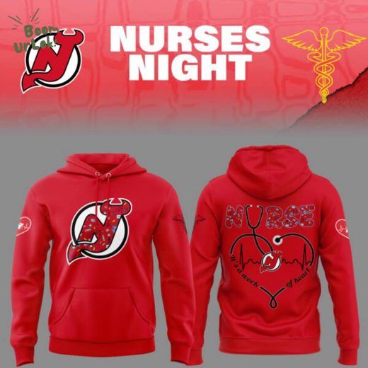 New Jersey Devils Nurses Night 2025 Red Hoodie