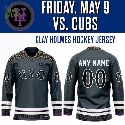 New York Mets Clay Holmes Hockey Jersey 2025