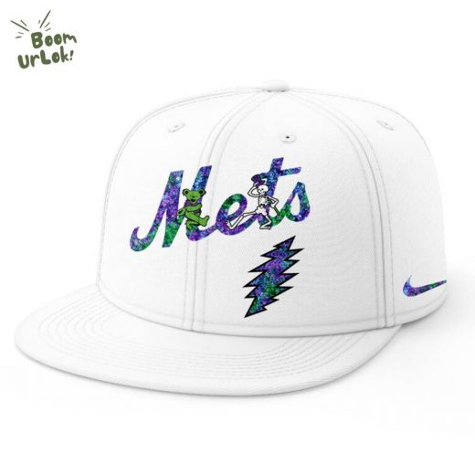 New York Mets Grateful Dead Night Baseball Jersey Flat Cap Set