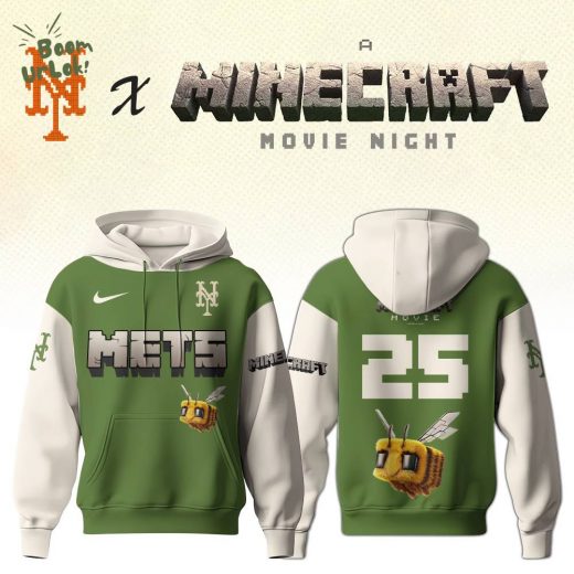 New York Mets MLB x A MINECRAFT MOVIE Night Hoodie Editions Limited