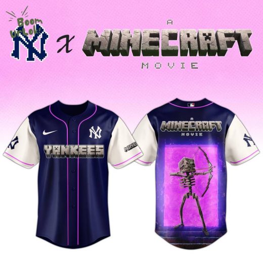 New York Yankees MLB x SKELETON A MINECRAFT MOVIE Night Jersey Editions Limited