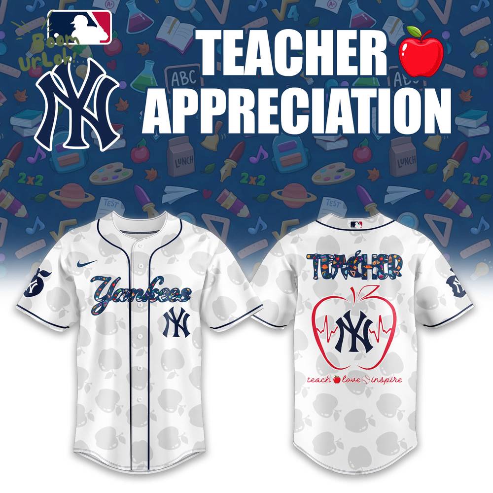 New York Yankees TEACHER NIGHT White Baseball Jersey New York Yankees TEACHER NIGHT White Baseball Jersey