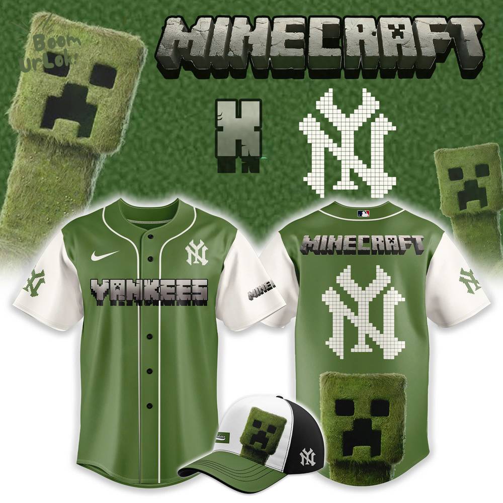 New York Yankees x MineCraft Combo Baseball Jersey New York Yankees x MineCraft Combo Baseball Jersey